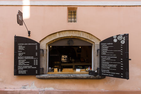 PRAGUE, CZECH REPUBLIC - SEPTEMBER 19, 2014: Street and everyday life of the city. Prague is the capital and largest city of the Czech Republic.のeditorial素材