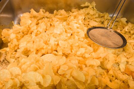 Potato chips. Background.