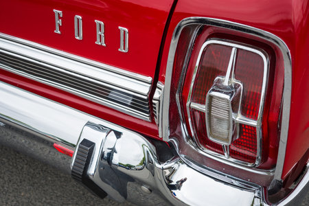 BERLIN - MAY 10, 2015: Stoplight of a full-size car Ford Galaxie 500 / XL. 28th Berlin-Brandenburg...