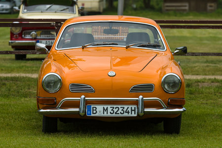 PAAREN IM GLIEN, GERMANY - MAY 23, 2015: Sports car Volkswagen Karmann Ghia. The oldtimer show in...