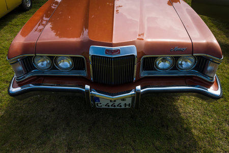 PAAREN IM GLIEN, GERMANY - MAY 23, 2015: Fragment of a personal luxury car Mercury Cougar XR-7. The oldtimer show in MAFZ.のeditorial素材