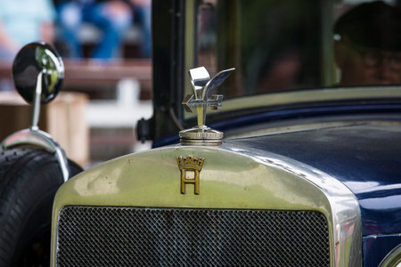 PAAREN IM GLIEN, GERMANY - MAY 23, 2015: Fragment of a vintage car Horch 8 Typ 303. The oldtimer show in MAFZ.のeditorial素材