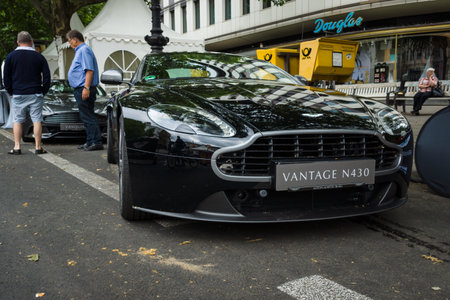 BERLIN - JUNE 14, 2015: Luxury sports car Aston Martin V8 Vantage N430 (since 2015). The Classic Days on Kurfuerstendamm.のeditorial素材
