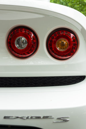 BERLIN - JUNE 14, 2015: Fragment of the sports car Lotus Exige S Coupe. The Classic Days on Kurfuerstendamm.のeditorial素材