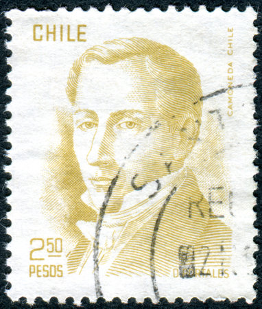 CHILE - CIRCA 1978: Postage stamps printed in Chile, is depicted Finance Minister Diego Portales, circa 1978のeditorial素材