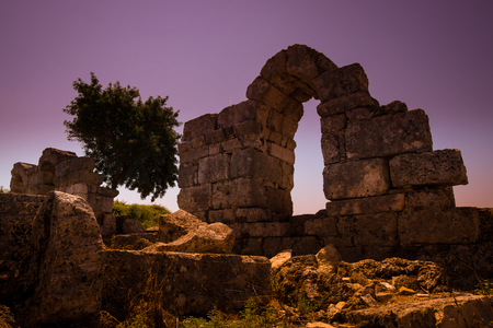 Ancient ruins of Perge. Turkey. Toning. Stylization.の写真素材