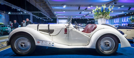 MAASTRICHT, NETHERLANDS - JANUARY 14, 2016: Racing car BMW 328, 1938. International Exhibition...