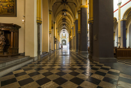 MAASTRICHT, NETHERLANDS - JANUARY 16, 2016: Interior of Basilica of St. Servatius. The Basilica of St. Servatius is a oldest Roman catholic church the Netherlands.のeditorial素材