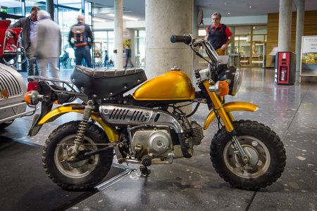 STUTTGART, GERMANY - MARCH 17, 2016: Mini Bike Honda Z50J, 1973. Europe's greatest classic car exhibition "RETRO CLASSICS"のeditorial素材