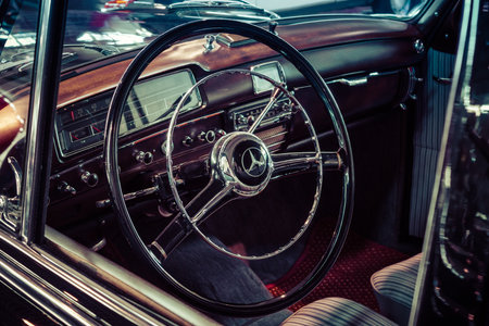 STUTTGART, GERMANY - MARCH 18, 2016: Cabin of luxury car Mercedes-Benz 220S (W188), 1956....