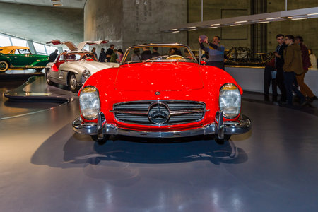 STUTTGART, GERMANY- MARCH 19, 2016: Sports car Mercedes-Benz 300 SL roadster, 1962. Mercedes-Benz...
