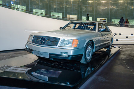 STUTTGART, GERMANY- MARCH 19, 2016: The concept car Mercedes-Benz Auto 2000, 1981. Mercedes-Benz Museum.のeditorial素材