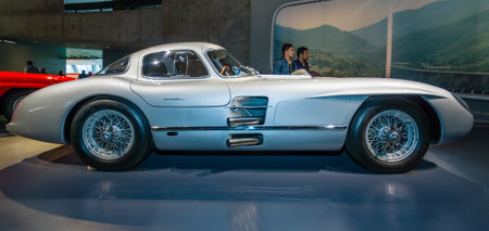 STUTTGART, GERMANY- MARCH 19, 2016: Racing car Mercedes-Benz 300 SLR Uhlenhaut coupe, 1955....