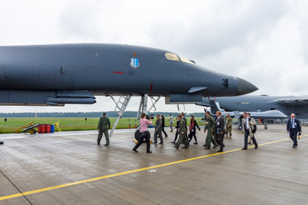 BERLIN, GERMANY - JUNE 01, 2016: A four-engine supersonic variable-sweep wing, jet-powered heavy...