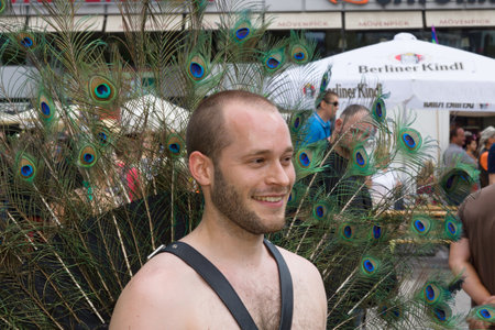BERLIN, GERMANY - JUNE 22, 2013: Christopher Street Day. The annual European LGBT celebration and demonstration held in Berlin for the rights of LGBT people, and against discrimination and exclusion.のeditorial素材
