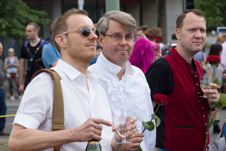 BERLIN, GERMANY - JUNE 22, 2013: Christopher Street Day. The annual European LGBT celebration and demonstration for the rights of LGBT people.のeditorial素材