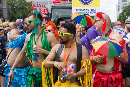 BERLIN, GERMANY - JUNE 22, 2013: Christopher Street Day. The annual European LGBT celebration and...