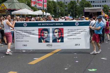 BERLIN, GERMANY - JUNE 22, 2013: Christopher Street Day. The annual European LGBT celebration and...