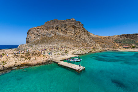 The island Imeri Gramvousa. Crete. Greece.のeditorial素材