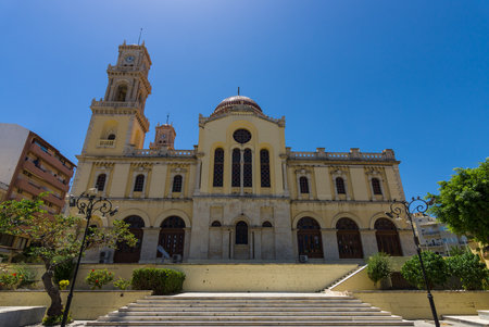 HERAKLION, GREECE - JULY 09, 2016: Crete. Agios Minas Cathedral - Greek Orthodox Church. The residence of Archbishop of Crete.のeditorial素材