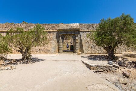 The ruins of the Venetian fortress on Spinalonga island. Crete. Greece.の写真素材