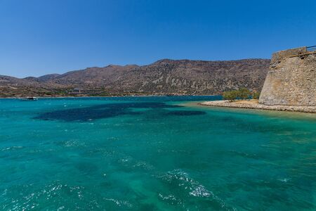 The ruins of the Venetian fortress on Spinalonga island. Crete. Greece.の写真素材
