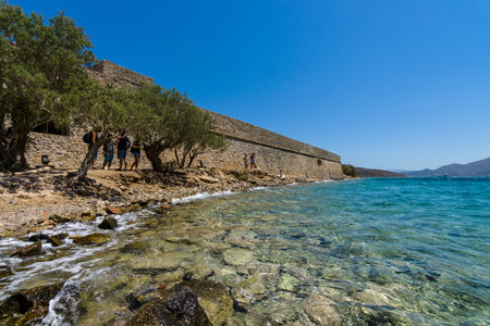 The ruins of the Venetian fortress on Spinalonga island. Crete. Greece.のeditorial素材
