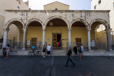 HERAKLION, GREECE - JULY 16, 2016: The Museum of Visual Arts (Museum of Plastic Arts), the former St. Mark Basilica.のeditorial素材