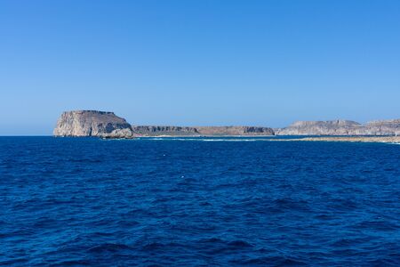 Seascape. View from the sea on the west coast of Crete. Greece.