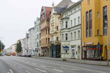 COTTBUS, GERMANY - OCTOBER 18, 2016: The city center. Cottbus is a university city and the second-largest city in federal state of Brandenburg.のeditorial素材
