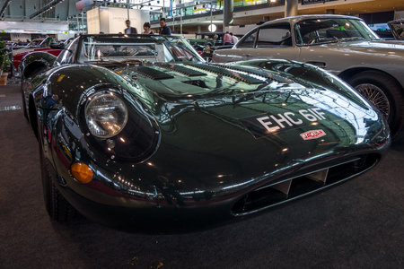STUTTGART, GERMANY - MARCH 02, 2017: Replica of the race car Jaguar XJ13 of 1966 - Proteus, 1993. Europe's greatest classic car exhibition "RETRO CLASSICS"のeditorial素材