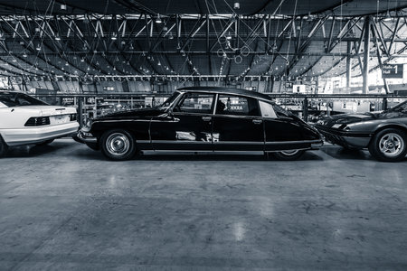 STUTTGART, GERMANY - MARCH 02, 2017: Mid-size luxury car Citroen DS23 Pallas, 1973. Stylization....
