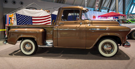 STUTTGART, GERMANY - MARCH 02, 2017: Pickup Chevrolet 3100, 1956. Europe's greatest classic car...