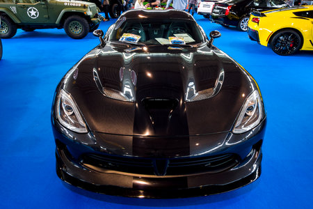 STUTTGART, GERMANY - MARCH 03, 2017: Sports car Dodge SRT Viper GTS Coupe, 2014. Europe's greatest classic car exhibition "RETRO CLASSICS"のeditorial素材