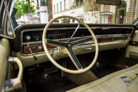 BERLIN - JUNE 17, 2017: Cabin of a full-size luxury car Buick Electra 225 Limited, 1967. Classic Days Berlin 2017.のeditorial素材