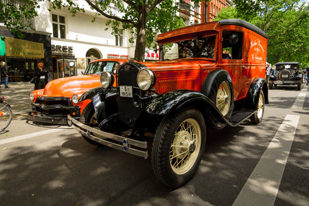 BERLIN - JUNE 17, 2017: Vintage car Ford Model A Panel Truck. Classic Days Berlin 2017.のeditorial素材