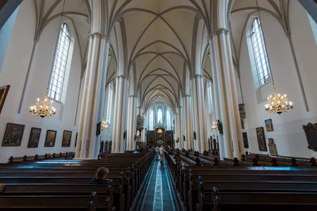 BERLIN - JULY 09, 2017: Interior of the Church of St. Mary (Marienkirche) - the oldest church in Berlin.のeditorial素材