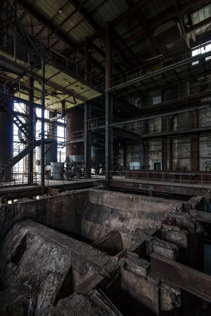 PEENEMUENDE, GERMANY - JULY 18, 2017: Abandoned rocket production workshops. Territory of the Army Research Center. During the World War II, the area was highly involved in the development and production of the V-2 rocketのeditorial素材