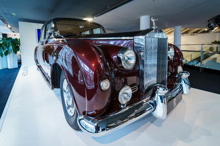 BERLIN - DECEMBER 21, 2017: Showroom. Ultra-exclusive four-door limousine Rolls-Royce Phantom V,...