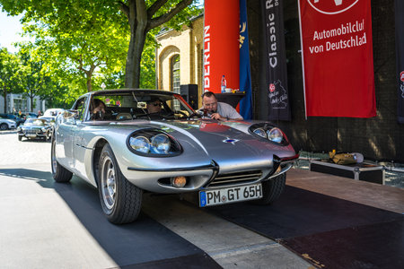 BERLIN - MAY 06, 2018: Sports car Marcos GT. Oldtimertage Berlin-Brandenburg (31th Berlin-Brandenburg Oldtimer Day).のeditorial素材