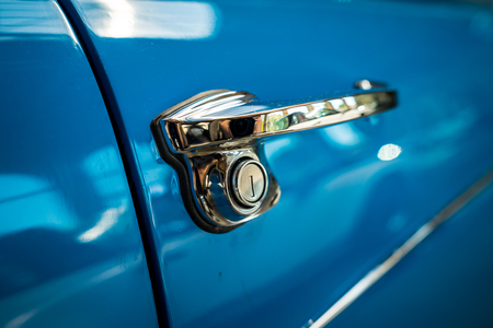 Door handle of an old car.の写真素材