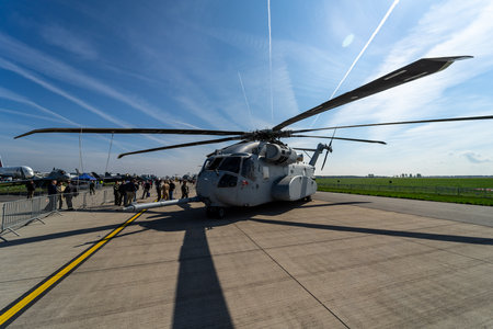 BERLIN, GERMANY - APRIL 27, 2018: Heavy-lift cargo helicopter Sikorsky CH-53K King Stallion by...