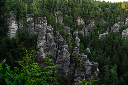 Landscapes of Saxon Switzerland - is the German part of Elbe Sandstone Mountains.の写真素材