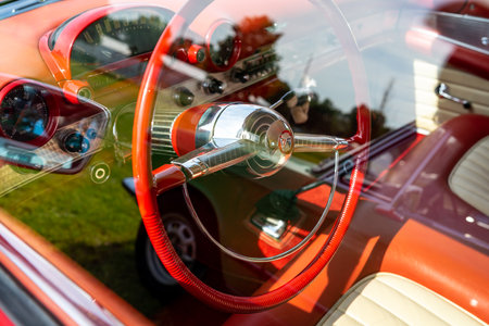 PAAREN IM GLIEN, GERMANY - MAY 19, 2018: Interior of personal luxury car Ford Thunderbird (first...