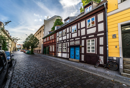 BERLIN - SEPTEMBER 09, 2018: Streets of the historic center of Altstadt Spandau.のeditorial素材