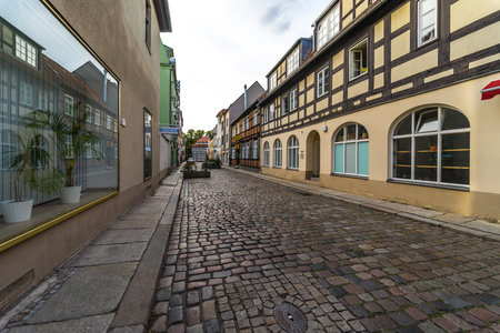 BERLIN - SEPTEMBER 09, 2018: Streets of the historic center of Altstadt Spandau.のeditorial素材