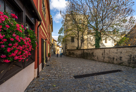 KUTNA HORA, CZECH REPUBLIC - OCTOBER 26, 2018: Streets of the old town. Kutna Hora is a town in the...