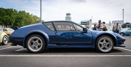 BERLIN - MAY 11, 2019: Sports car Alpine A310 V6, 1983. 32th Berlin-Brandenburg Oldtimer Day.のeditorial素材