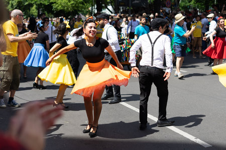 BERLIN - JUNE 09, 2019: The annual Carnival of Cultures (Karneval der Kulturen) celebrated around...