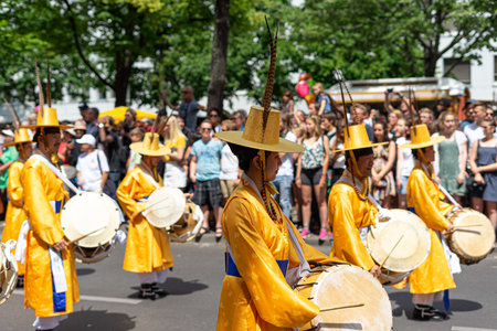 BERLIN - JUNE 09, 2019: The annual Carnival of Cultures (Karneval der Kulturen) celebrated around the Pentecost weekend. Participants carnival on the street.のeditorial素材
